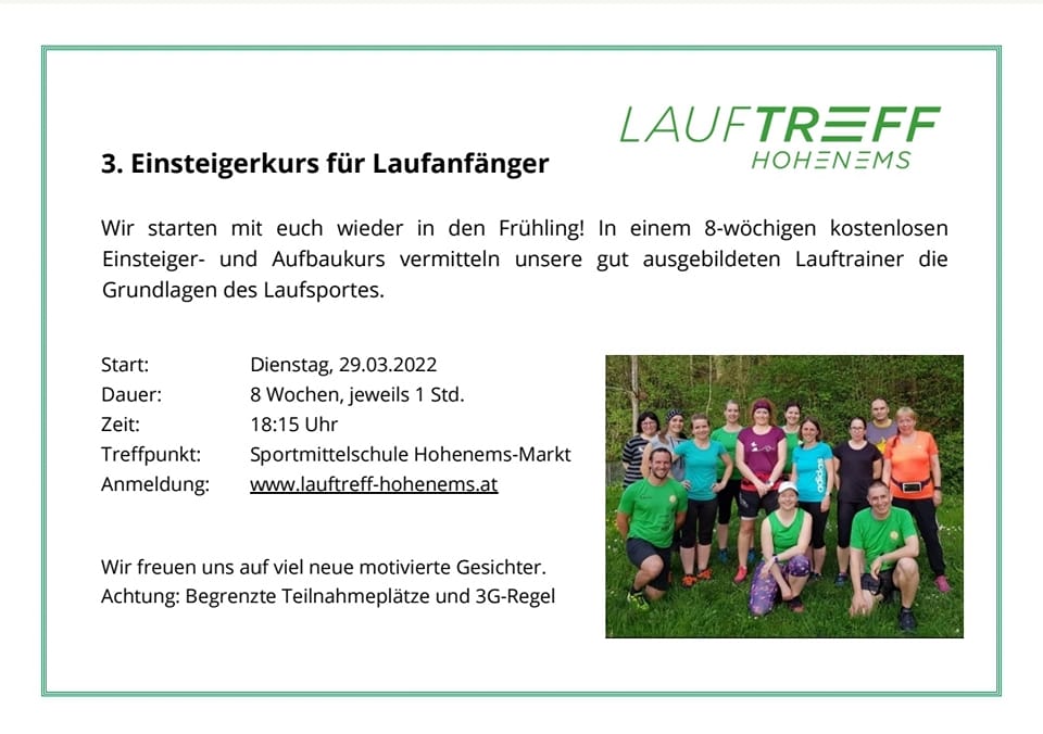 Einsteigerkurs für Laufanfänger